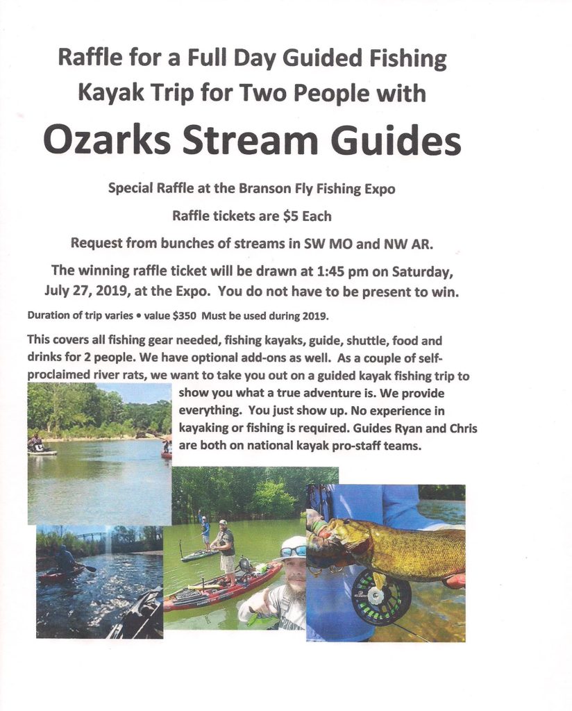 Expo Special Raffle Guided Kayak Fishing Trip Missouri Trout Fisherman's Association