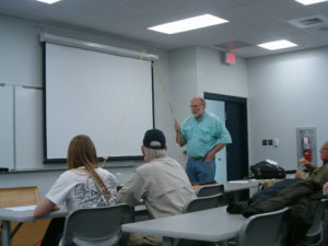 Kim Schultz demonstrating casting technique