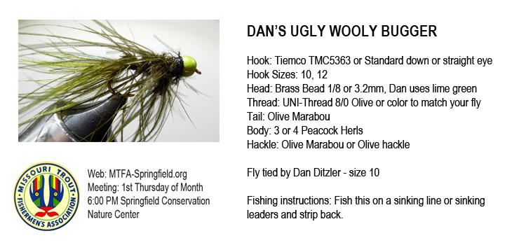 Ugly Wooly Bugger (Dan Ditzler) - Missouri Trout Fisherman's Association -  Springfield Chapter