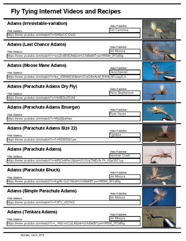 Fly Tying Guide Missouri Trout Fisherman's Association Springfield